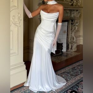 Strapless White Gown